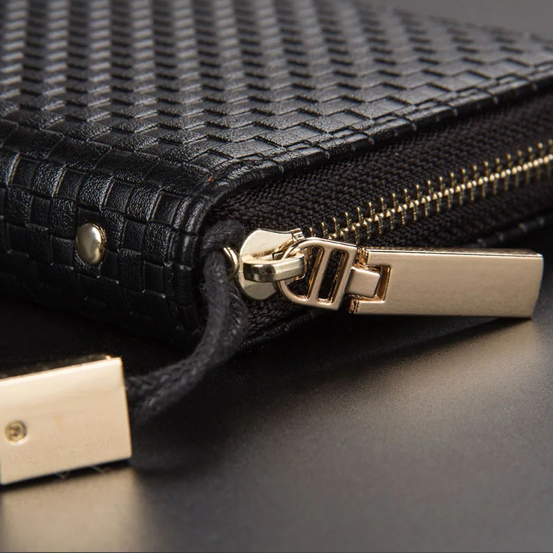 Модный деловой мужской длинный кошелек на молнии мужские кошельки в клетку