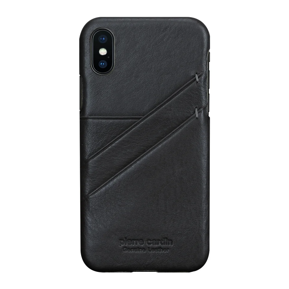 Чехол Pierre Cardin для iPhone X, Винтажный чехол из натуральной кожи с отделениями для карт, жесткая задняя крышка для Apple iPhone X, чехол для телефона, Fundas