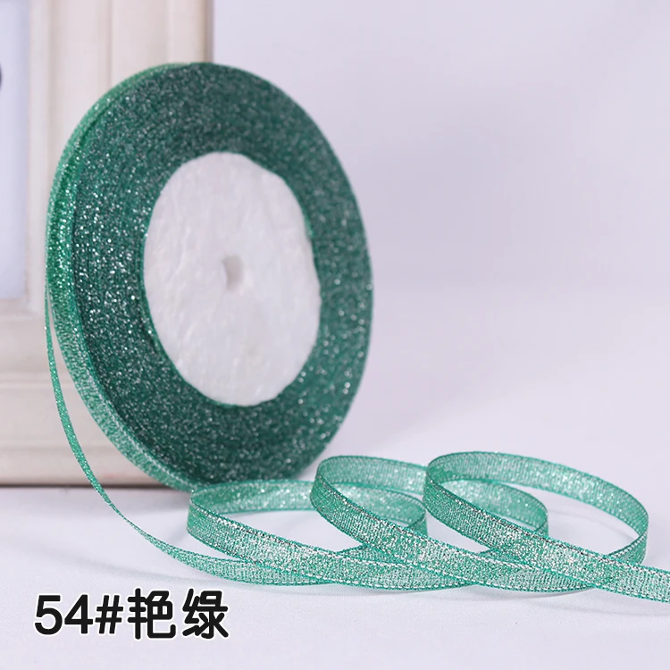 Bright green 6 мм 25 ярдов Единорог атласная лента пояс Свадебные Рождественские ленты подарочная упаковка «сделай сам» блестящая тонкая лента для украшения лента для Хэллоуина - Цвет: Bright green