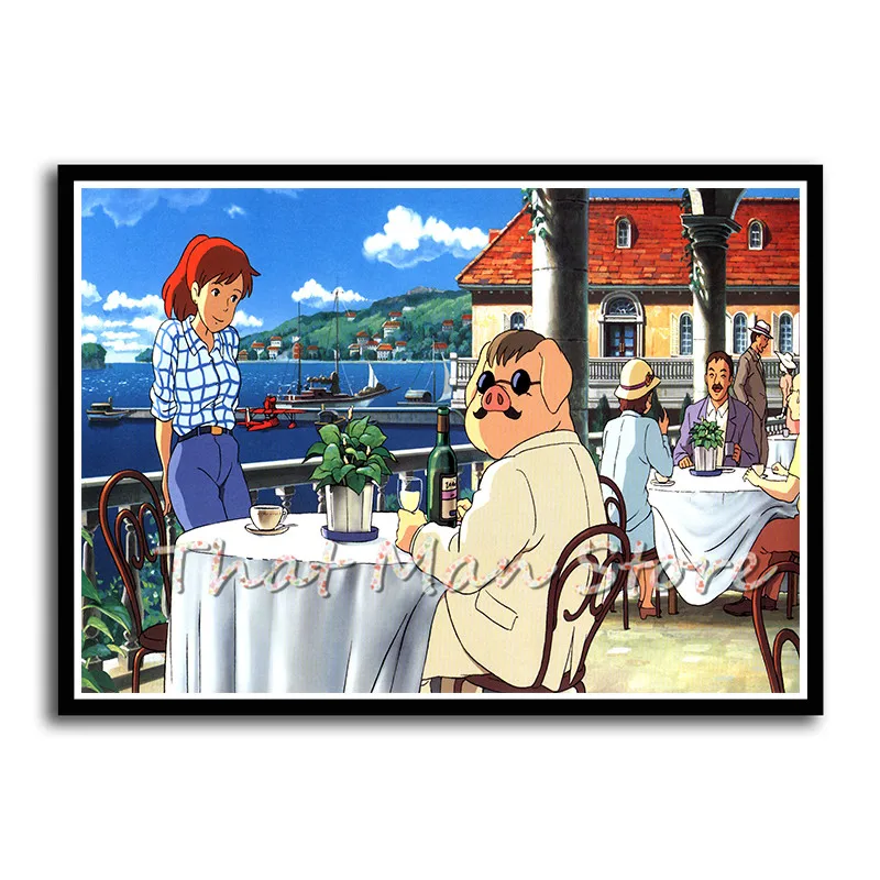 Постер из крафт-бумаги Porco Rosso Miyazaki Hayao для домашнего декора 42x30 см | Дом и сад