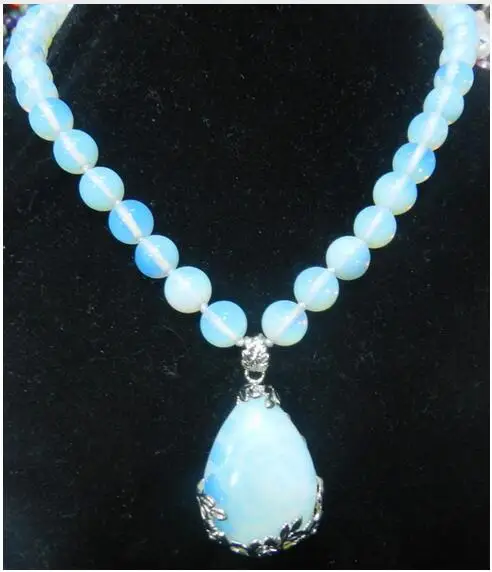 

Hot sell Noble- FREE SHIPPING>> Hot sale new Style >>10mm Sri Lanka Moonstone Pendant Necklace Inlay Crystal 17"