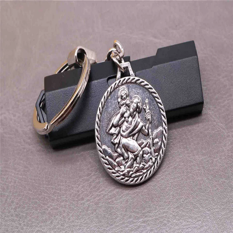 Новый Классический брелок с изображением святого Кристофера крестом Иисуса для