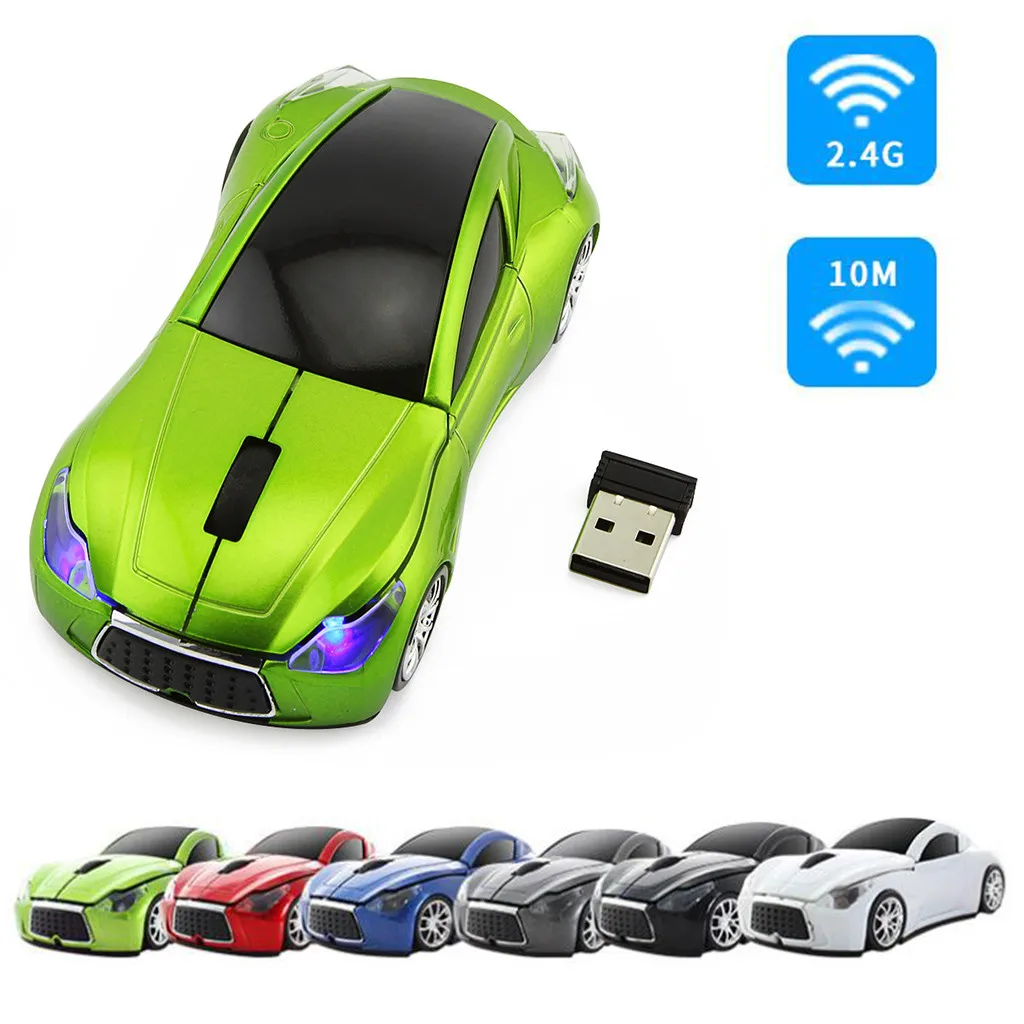 2 4 GHz 1200 точек/дюйм Беспроводная оптическая мышь USB Rolling Car Модель для планшетных ПК