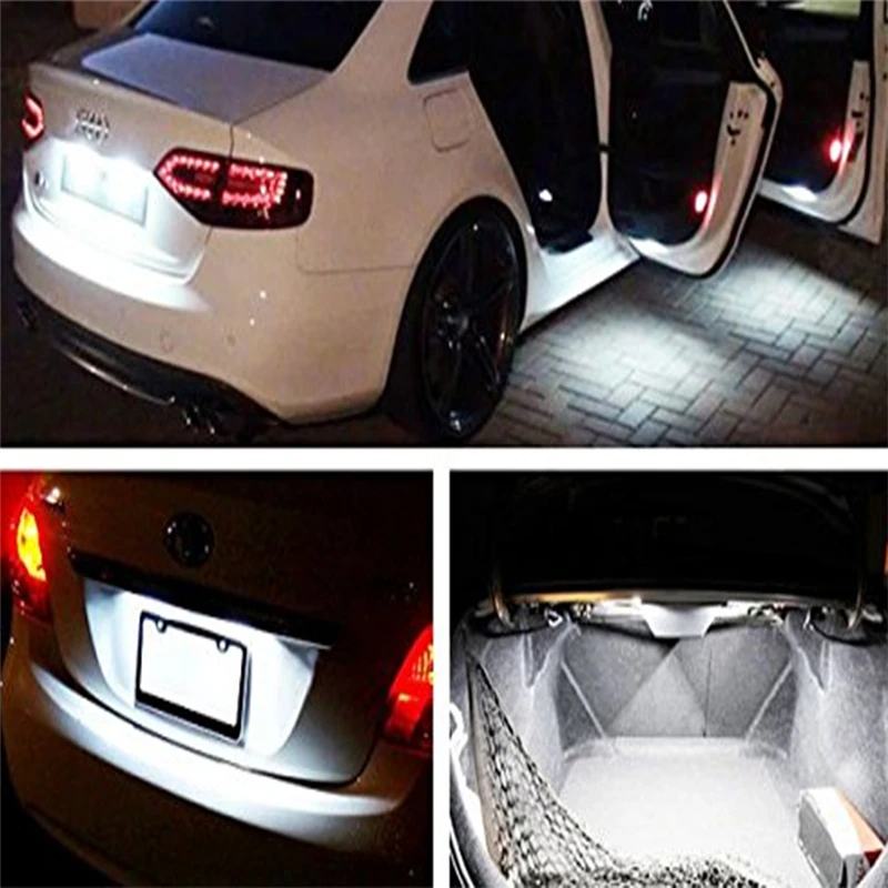 Keyecu 4 штуки DC 12V 6500K T10 клин 1206 9-SMD W5W 168 194 2825 161 158 192 Сверхбелый интерьерный светодиодный автомобильный лампочка.