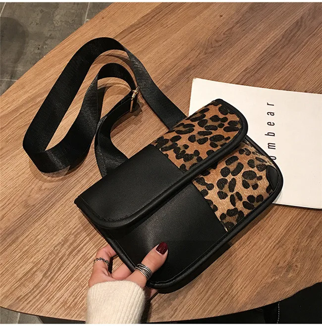 Leopard Женская сумка-мессенджер, поясная сумка, леопардовая расцветка, женские сумки через плечо, кошелек для телефона, Женский нагрудный ремень, сумки, черные - Цвет: Leopard