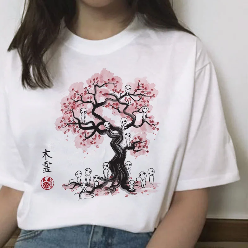 Женская футболка с японским мультипликационным принтом Харадзюку Miyazaki Hayao |