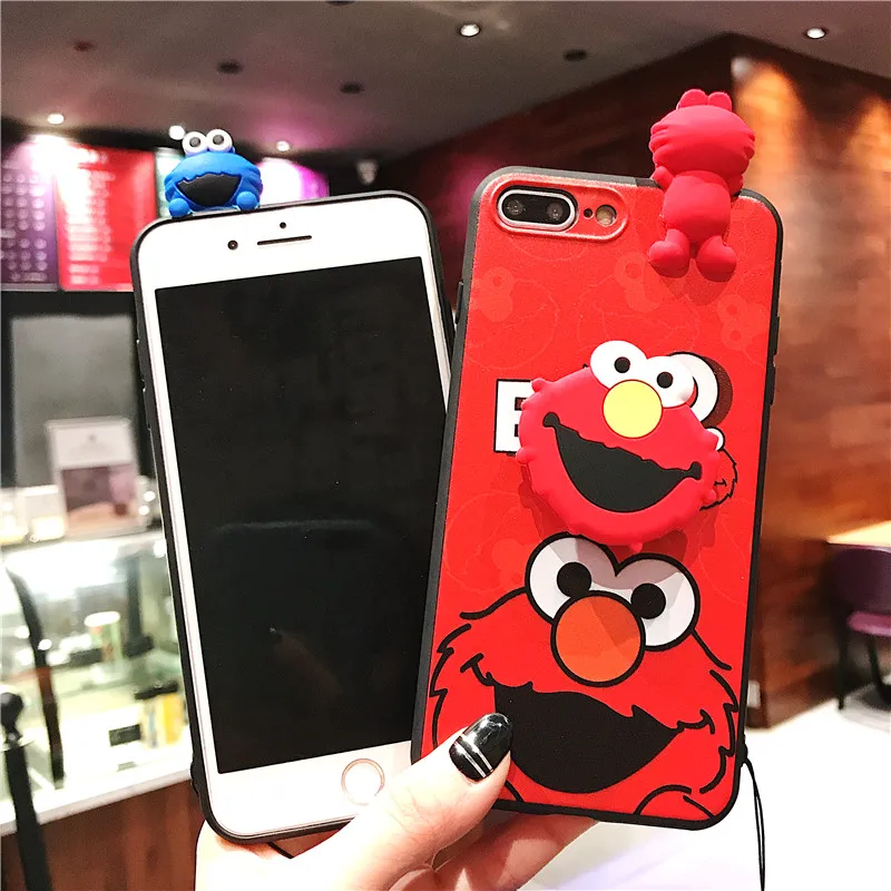 Милый мультфильм кукла Элмо чехол для телефона для iphone X XS MAX XR Мягкий силиконовый чехол для влюбленных чехол s для coque iphone 6 6S 7 8 Plus чехол для пары