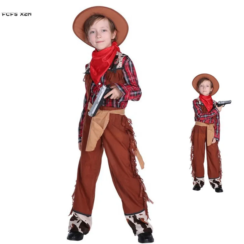 Зимние ковбойские костюмы на Хэллоуин для мальчиков детские косплея карнавала