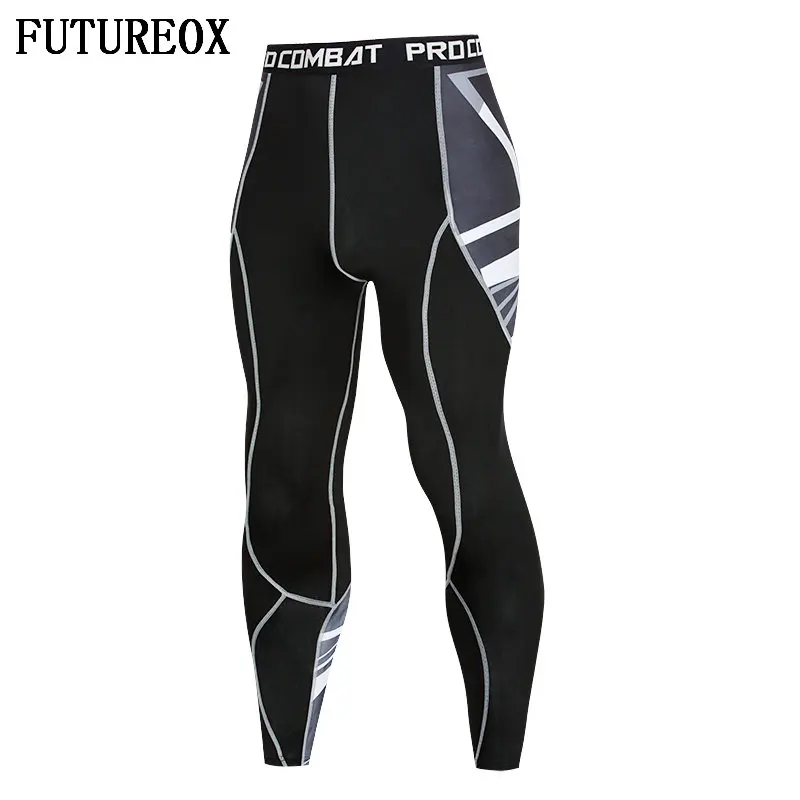 Compression Shirt FUTUREOX Personality 3D Printed Flower Arm Long Sleeve Set Fitness MMA Quick-drying Top Equipment | Мужская одежда