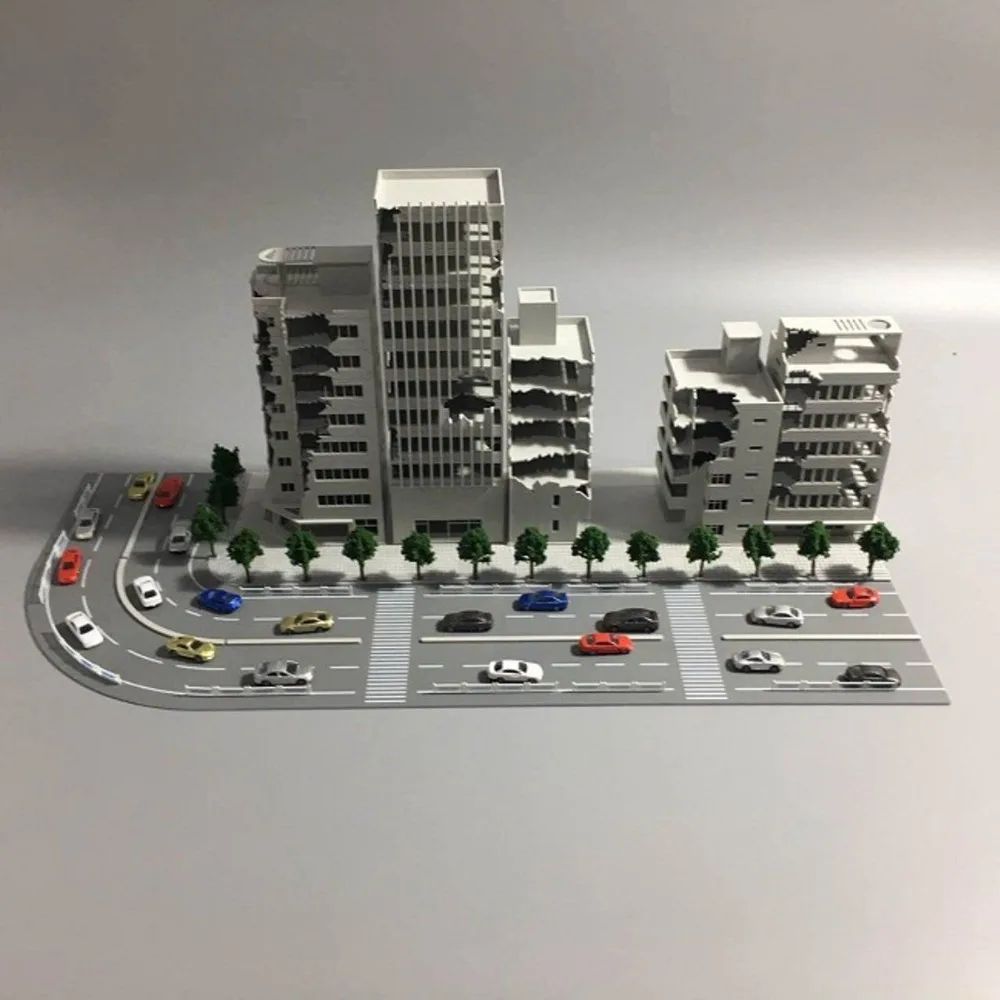 1/144 N масштаб разрушенные модели здания набор битва поврежденные Outland включены
