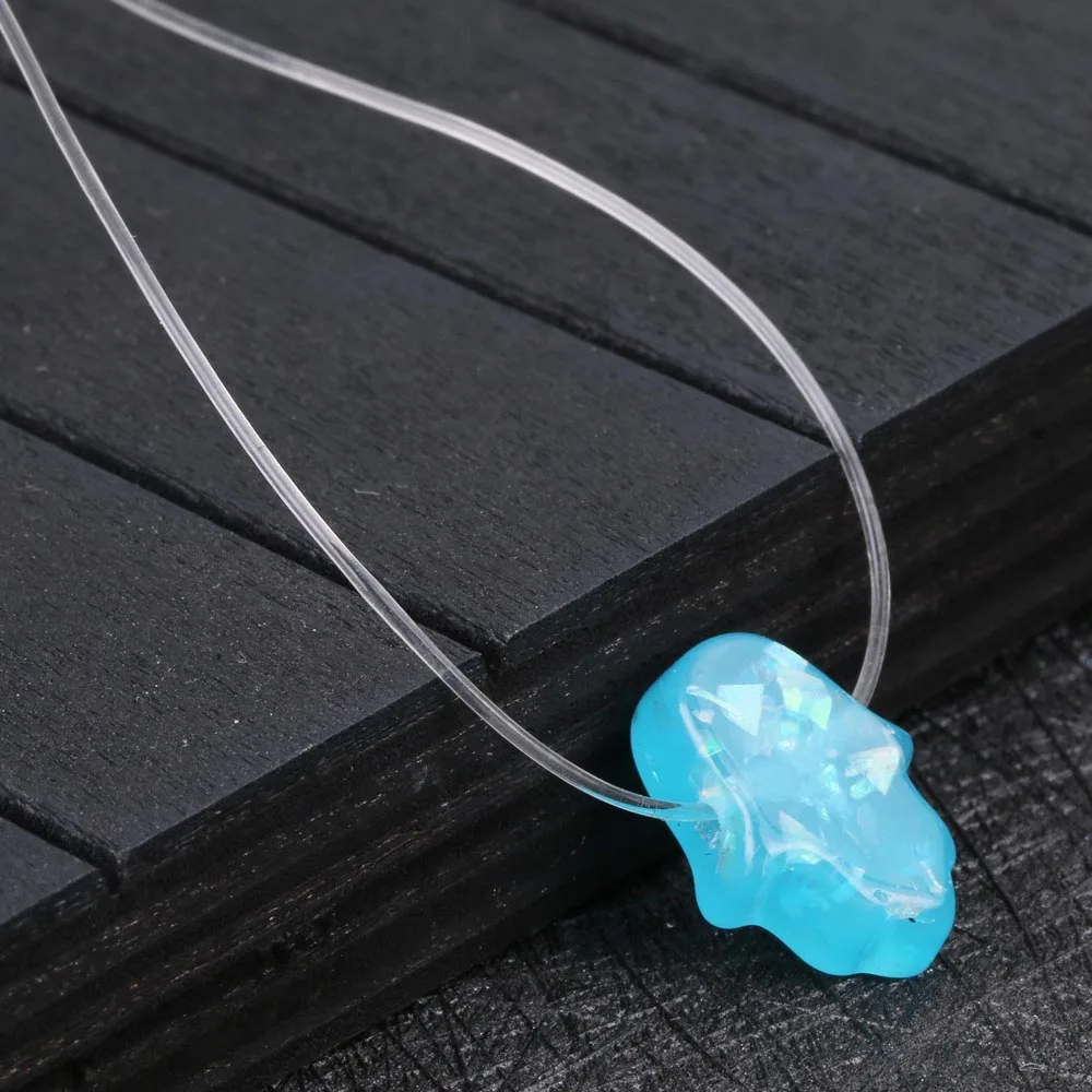 2021 новый синий белый опал Хамса &quotрука Фатима кулон ожерелье прозрачная леска