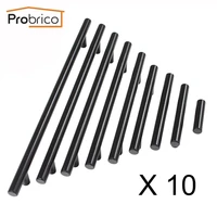probrico 10 pack black t bar door knob stainless steel hole center 2 10 kitchen furniture bedstand drawer handle cabinet pulls