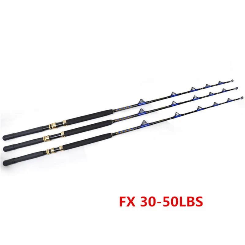 Лодочное рыболовное удилище для ловли на блесну нейлоновое прикладочное рыболовное удилище 130lbs - Цвет: Синий