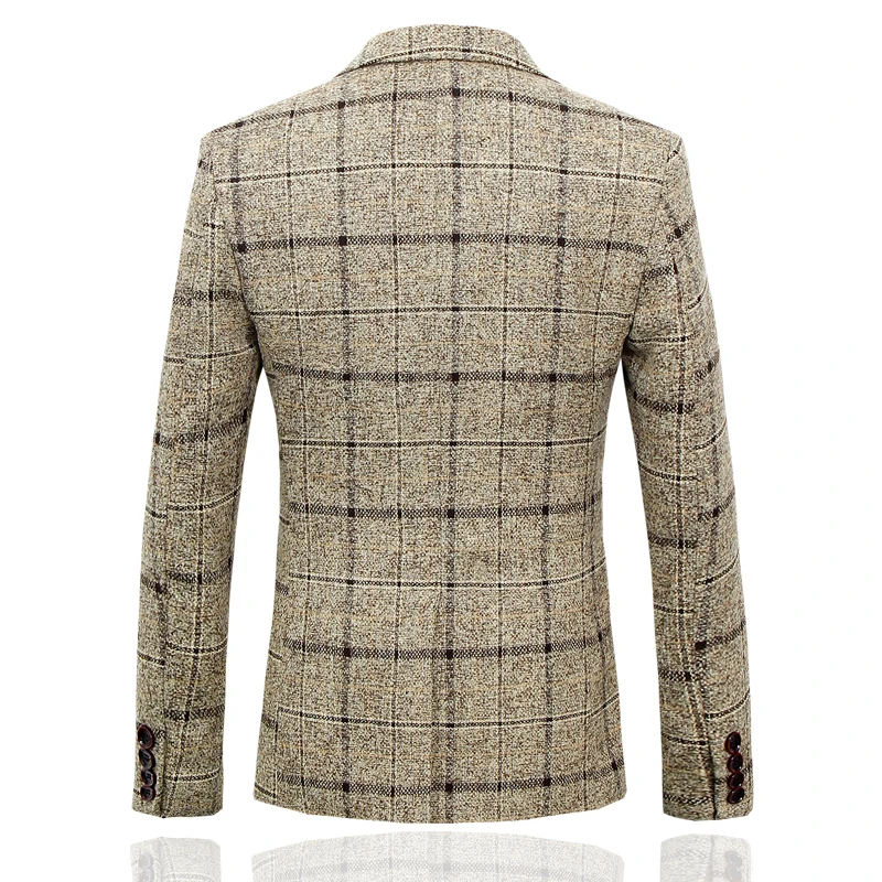 

Spring and Autumn Men Plaid Suit Slim Design Men Blazer Jacket Asia Size S M L XL XXL XXXL 4XL 5XL Classic Men Leisure Suit Coat