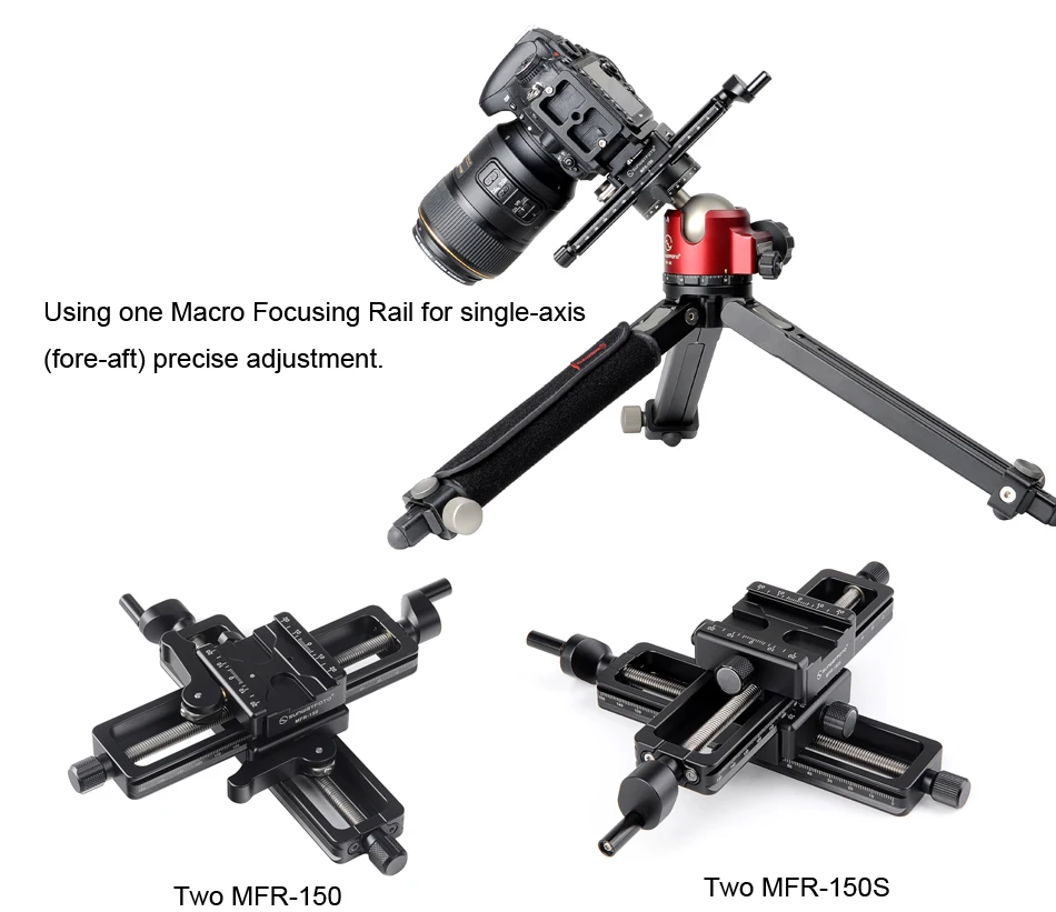SUNWAYFOTO MFR-150s аксессуары для камеры Штативная головка Макросъемка фокусировка Макросъемка для фотосъемки