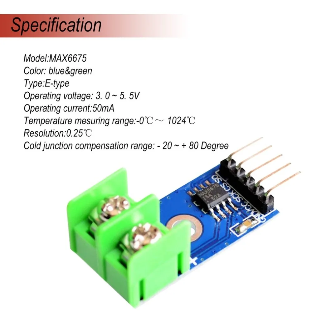 MAX6675 E-Type Thermocouple Temperature Sensor Thermometer Temp Module Kit Board Probe for Arduino 0C-1024C Electronic DIY | Инструменты