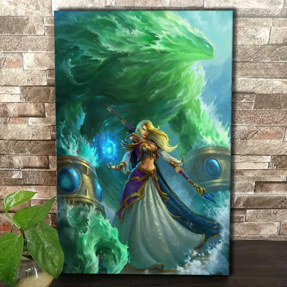 5 World of Warcrafts декоративная живопись рамка постеры Холст Картина Настенная живопись для домашнего декора Sylvanas Windrunner Jaina - Цвет: 5