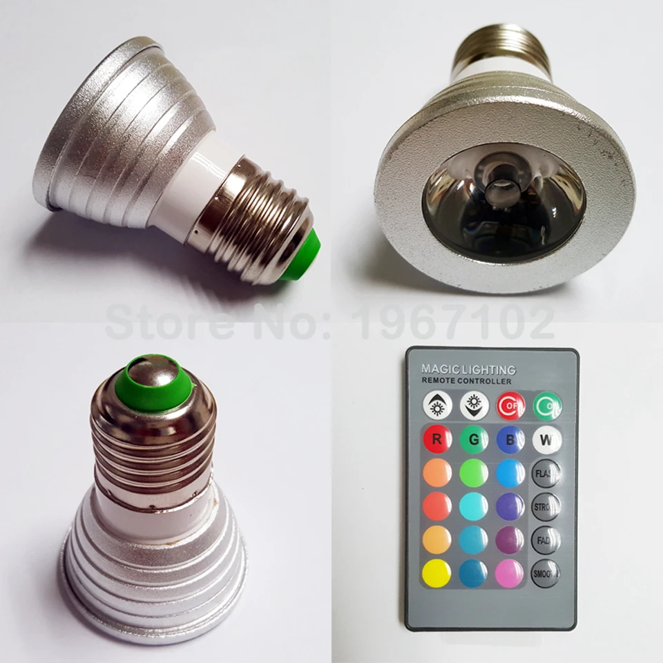 E27 светодиодный RGB лампа AC110V 220V 5W точечный светильник с регулируемой яркостью