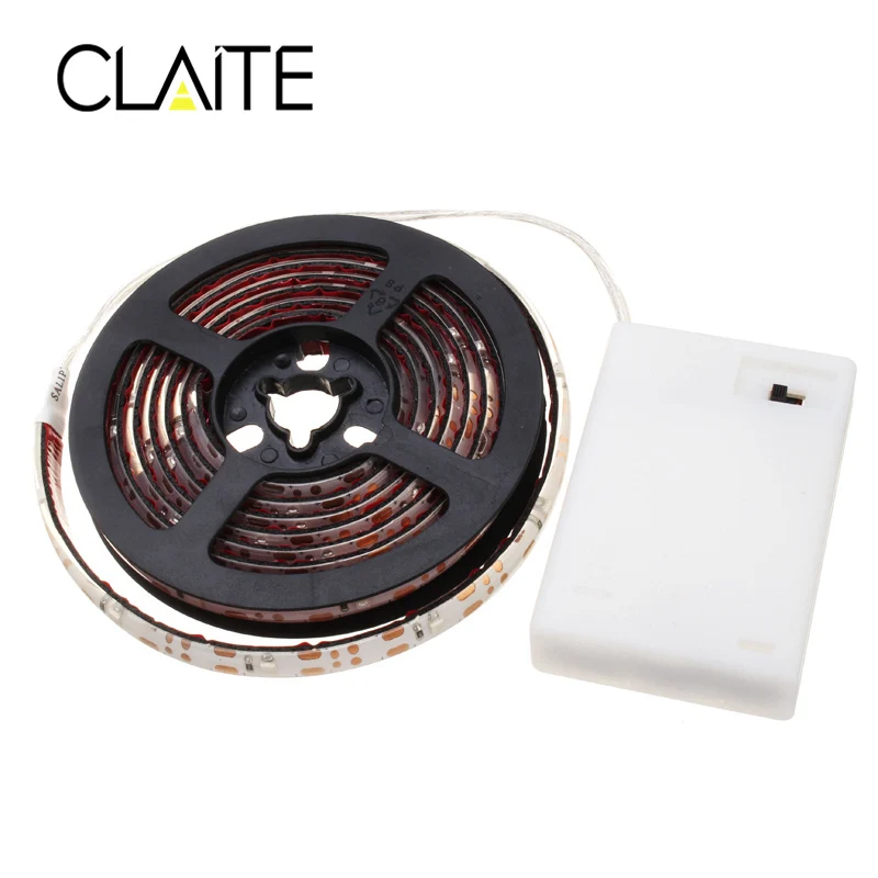 CLAITE 2 м УФ SMD3528 60 светодиодный полосы Батарея работает ультрафиолетового 395 405NM