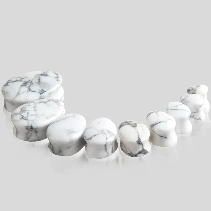 Капли воды Опалит Амазонит Howlite черный обсидиан камень уха Калибр затычка эспандер пирсинг ювелирные изделия