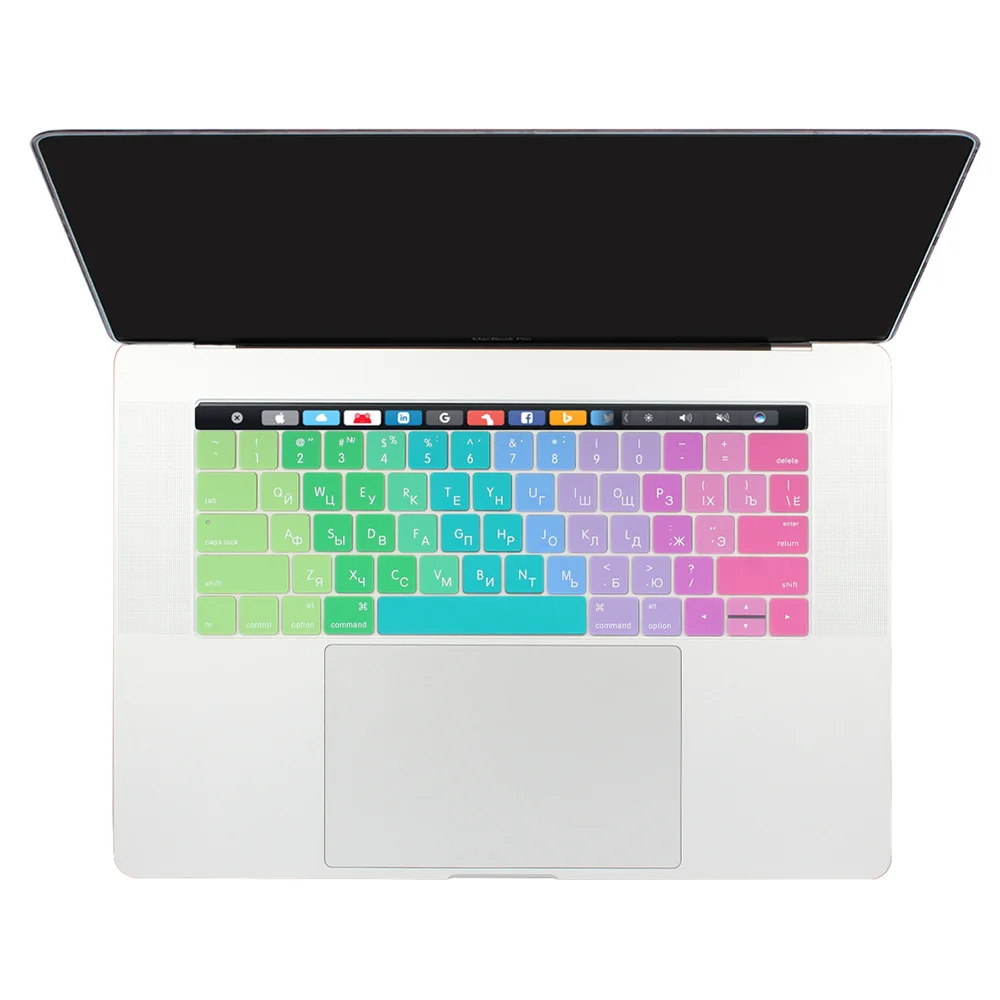 Чехол для клавиатуры с русской/английской кириллицей Macbook Pro 13 15 сенсорная панель