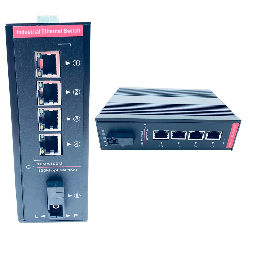Industial Ethernet коммутатор 10/100 м волоконный конвертер в RJ45 1SC и 4 * медиаконвертер сеть B