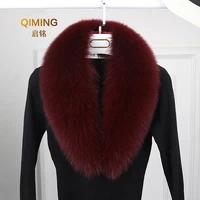 luxury fox fur collar men and women winter fur scarf long section real fur collar leather black white scarfs pashmina scarves