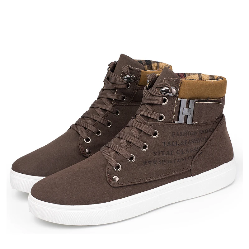 FONIRRA New 2019 Retro Style Men Casual Shoes Spring Autumn Vintage Low Boots Lace Up High Top Plus Size 38-47 180 | Обувь