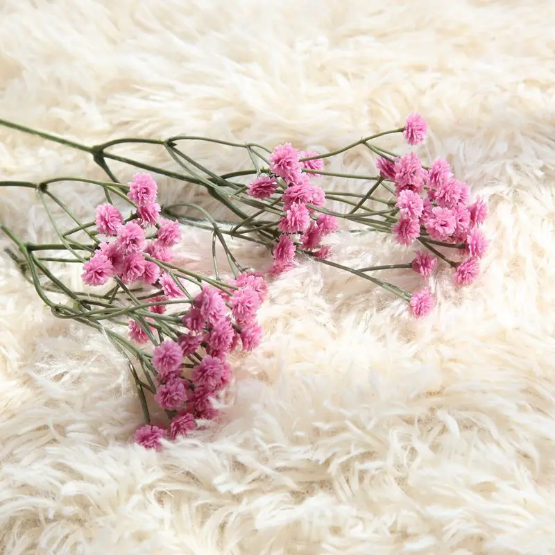 135 мини-головы настоящие искусственные Гипсофилы Свадебные украшения день рождения DIY реквизит для фотосессии пластиковая искусственная Цветочная Гирлянда Венок - Цвет: Розово-красный