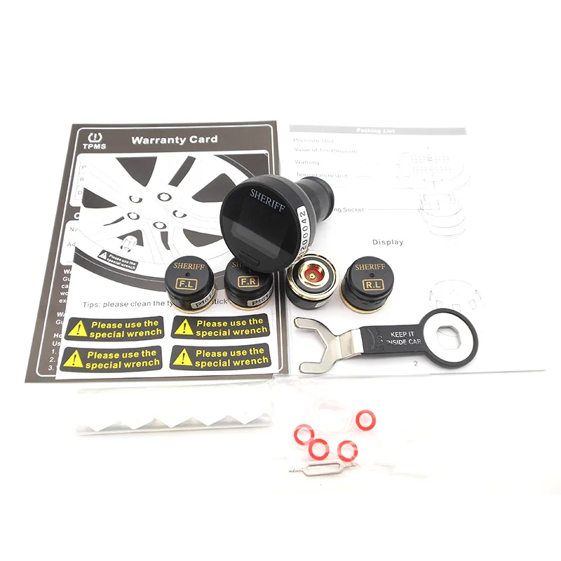 TPMS система контроля давления в шинах с 4 внешними датчиками зарядка USB для