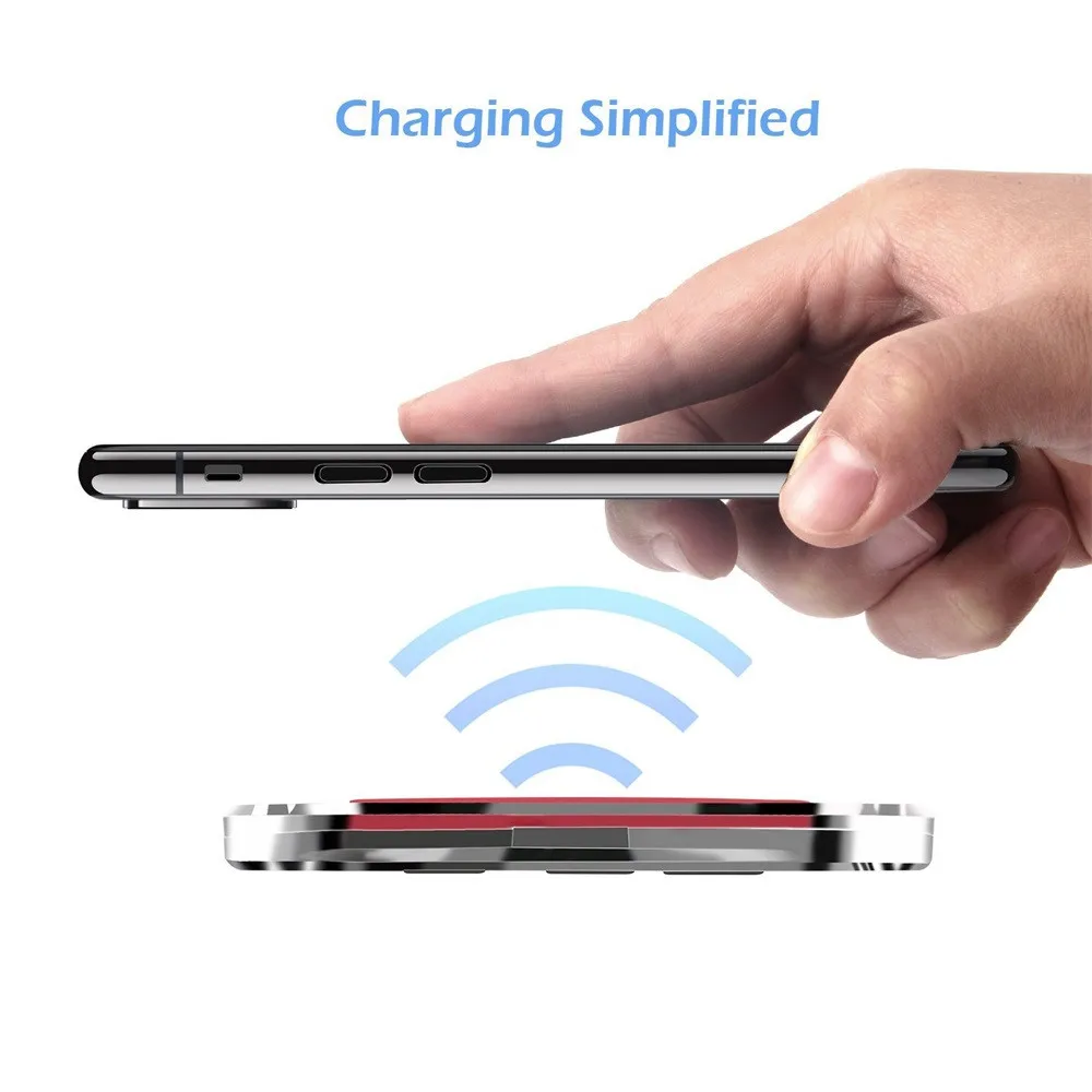 Ультра-тонкое прозрачное Мини Qi Беспроводное зарядное устройство для Iphone XS Max XR мобильный телефон Быстрая зарядка беспроводное зарядное устройство зарядная площадка