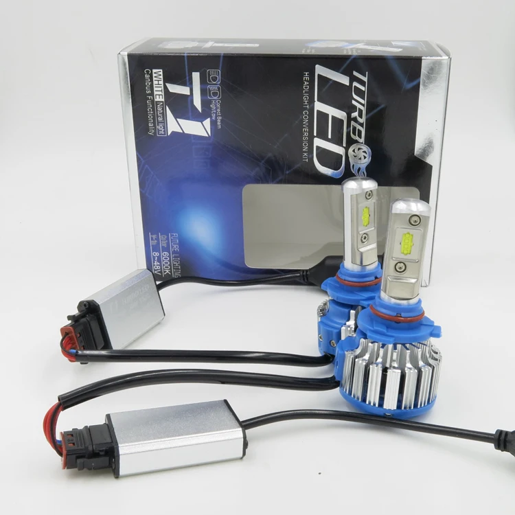 T1 turbo H7 H11 H8 H9 H10 9005 9006 plug & play светодиодный головной светильник комплект 7000LM canbus 12000