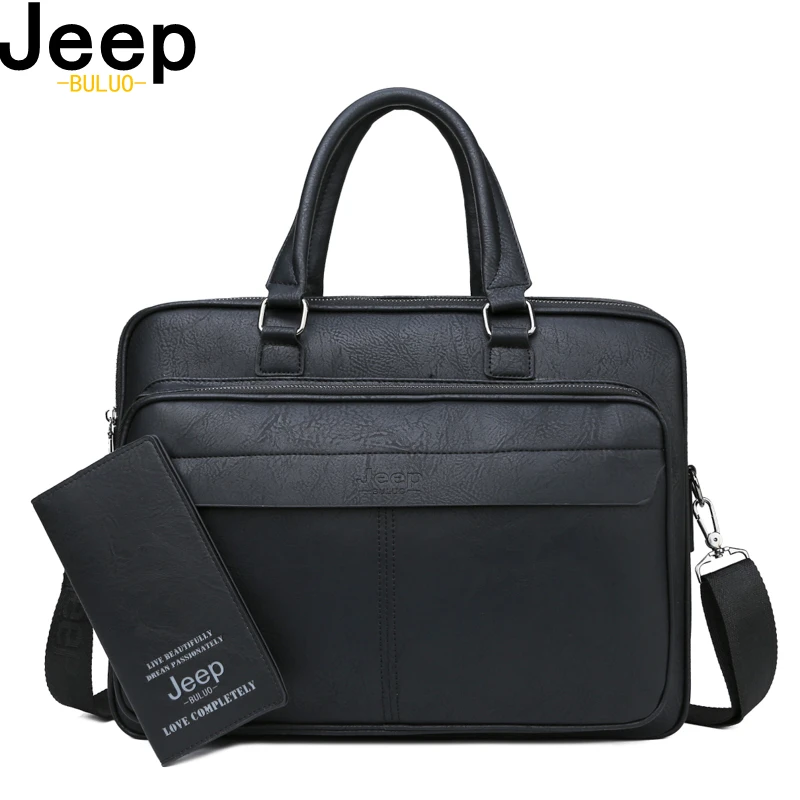 Мужской деловой портфель jeep buluo, оранжевый брендовый портфель для путешествий, сумка для ноутбука 14", сумка для офиса с ремнем через плечо, все сезоны