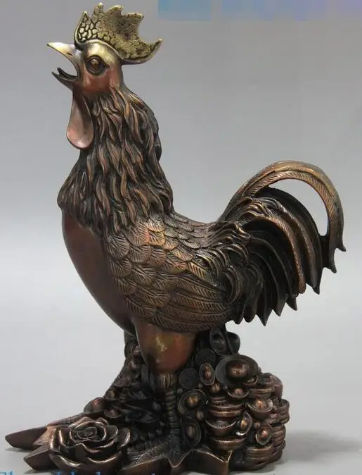 12 &quotКитай Бронзовая скульптура Резные Сейшельская юаней Bao цветок Feng Shui