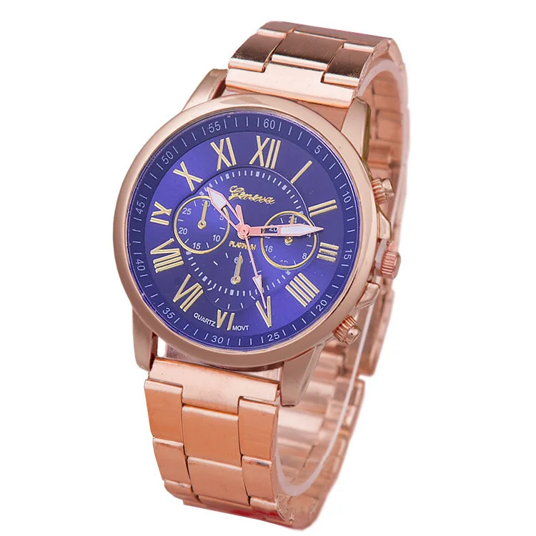 

Chasy Zhenskiye 2018 Hot Sale Brand Geneva Casual Quartz Watch Women Rose Gold Stainless Steel Dress wristwatches Wholesale