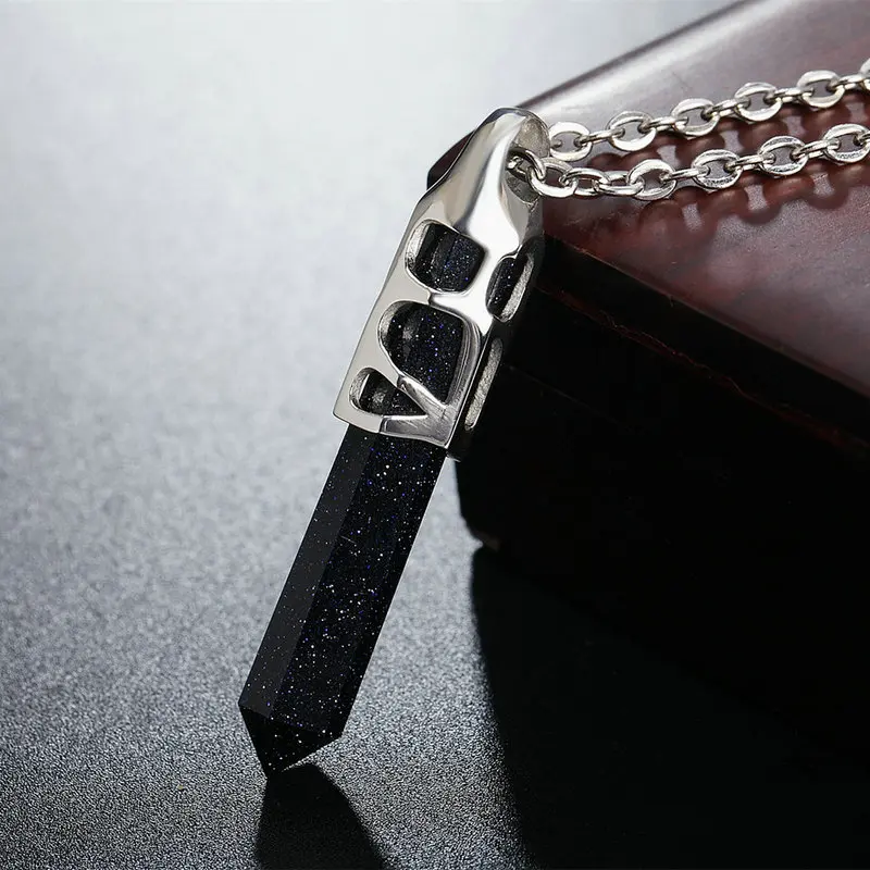 Amgj фиолетовый песок черный гексагональной Колонка Подвеска Цепочки и ожерелья