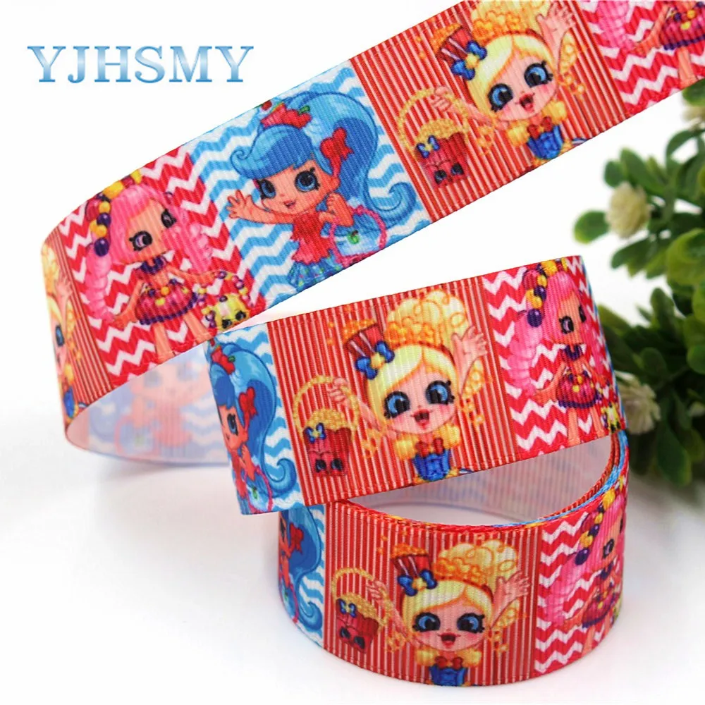 YJHSMY, G-18616-474, 25 мм 5 ярдов мультфильм кошка напечатаны корсажная лента, аксессуары для одежды лямки, DIY материалы ручной работы
