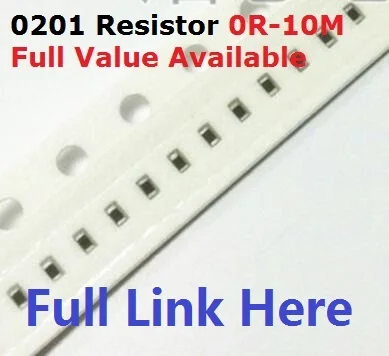 Бесплатная доставка 500 шт. SMD чип резистор 0201 10K Ом 5% 0R ~ 10 м 1/2 Вт 10R 100R 220R 330R 470 1K 2 K 100K