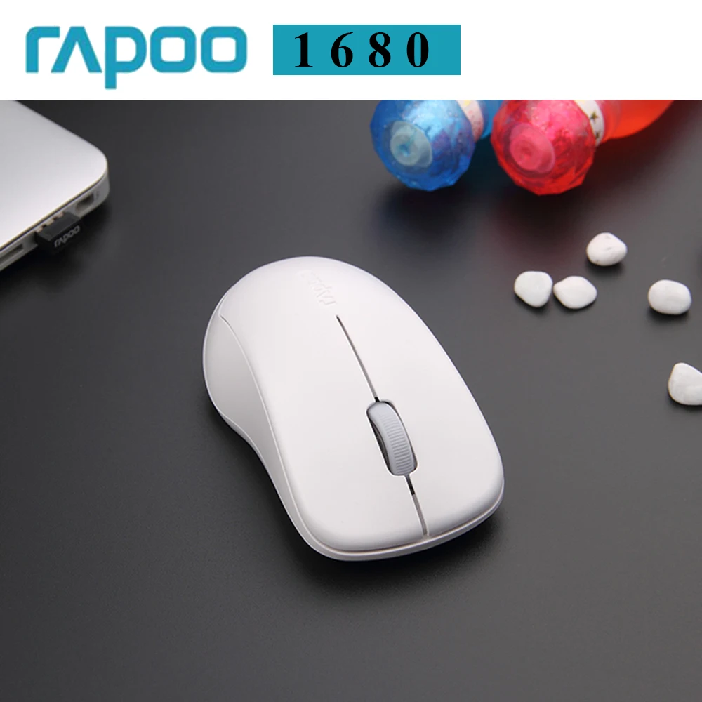 Оригинальная Беспроводная оптическая мышь Rapoo 1680 2,4 ГГц Бесшумная мини-мышь 1000 dpi для ПК, ноутбука, компьютера