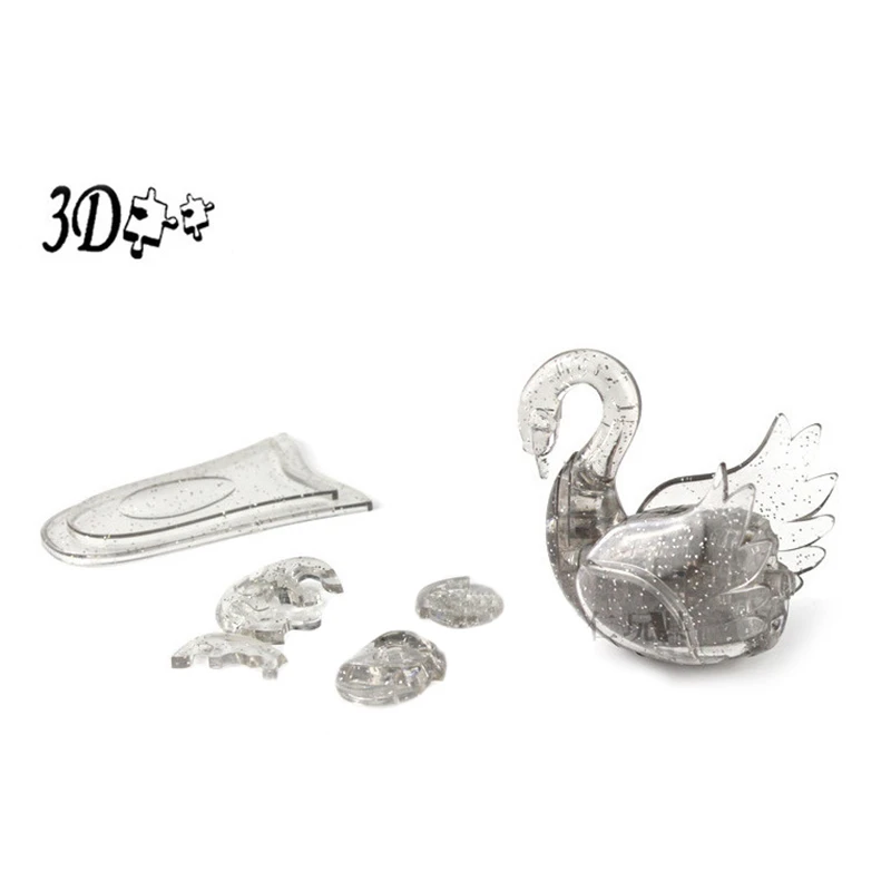 

3D Crystal Swan Shape Building Puzzle Model DIY Star Intellectual Furnish Toys Early Education Puzzle Toy For Kids New Funny