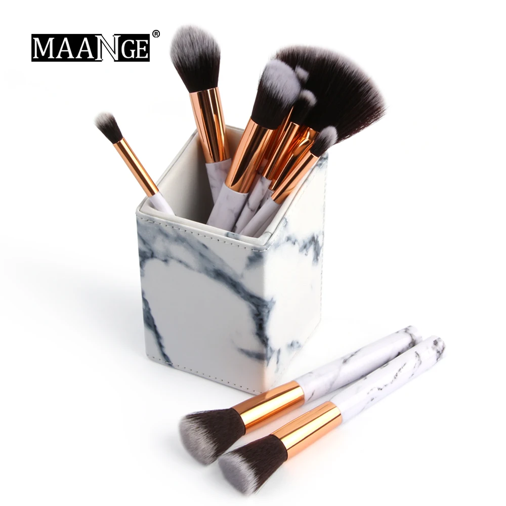 MAANGE Косметические кисти для макияжа, держатель для ручки, чехол, портативная пустая кисть из искусственной кожи, органайзер для кистей, контейнер для чашек, инструмент для макияжа