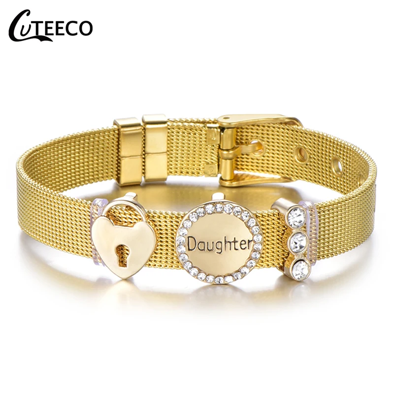 CUTEECO 2019 высококачественный сетчатый Браслет из нержавеющей стали с подвесками