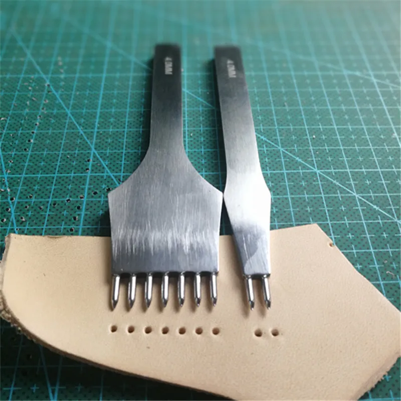 

NEW Leather Tools Treatments Crafts DIY stitching punch Pricking Iron 3mm /4mm spacing 2+7 Prong
