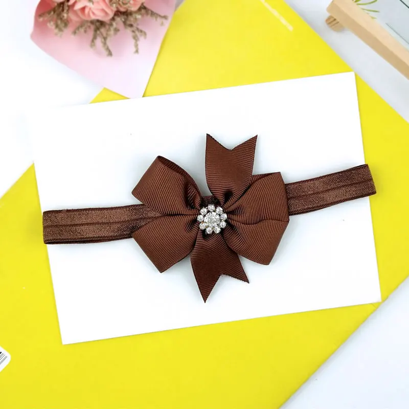 22 TWDVS дети новорожденный большой бант цветок лента для волос девочки дети эластичный цветок аксессуары для волос повязка на голову с жемчужным цветком W088 - Цвет: 22