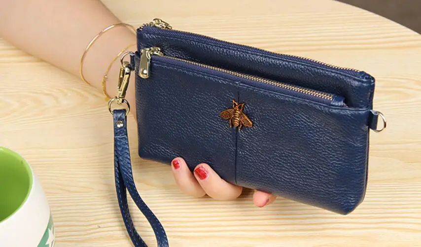 Кошелек женский брендовый дизайн Portefeuille femme из натуральной кожи кошелек-клатч