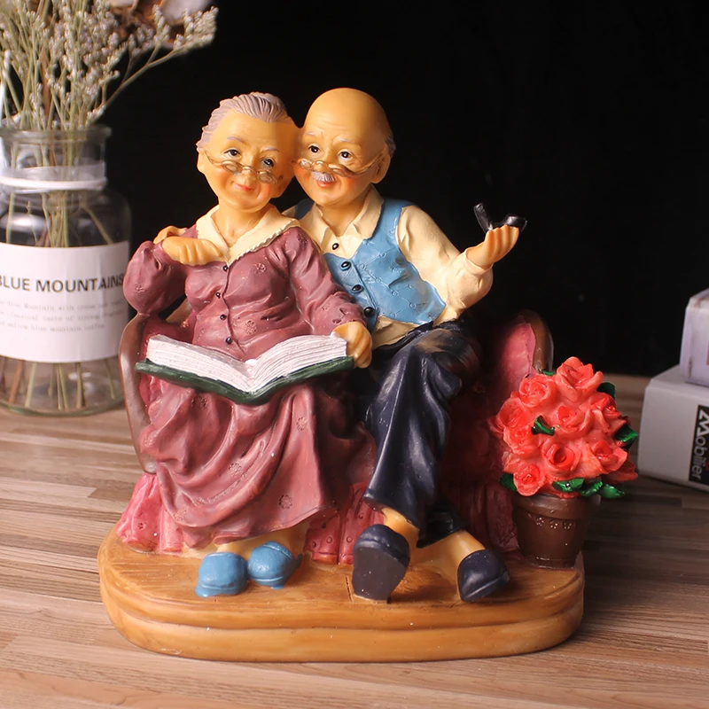 Figuras em Miniatura Estatuetas para Casa Presentes de Casamento Jardim Artesanato Resina Decoração Acessórios Terrário Estatuetas Avó