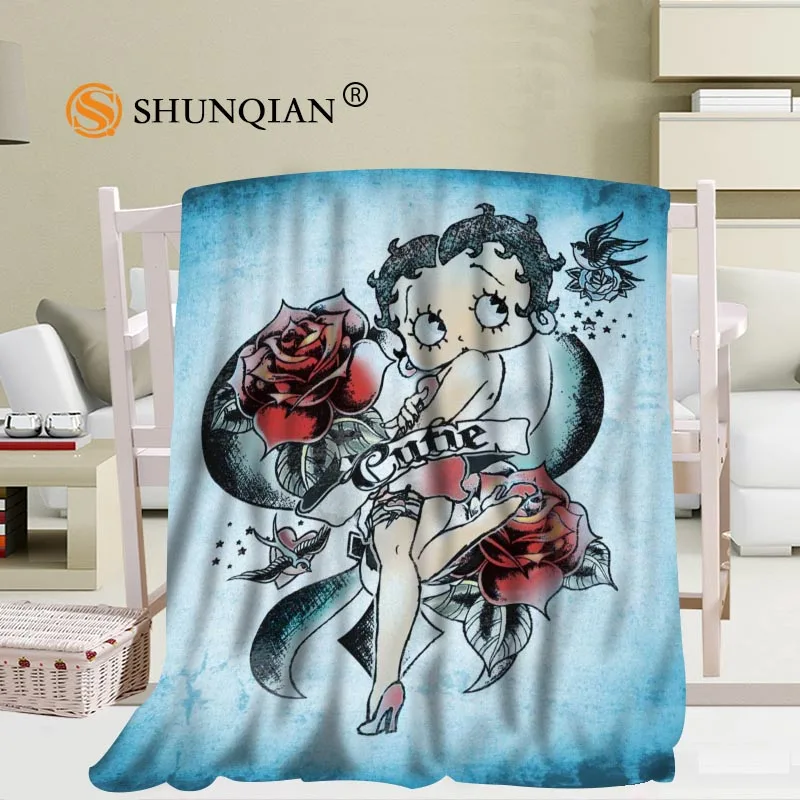 На заказ Betty Boop одеяло Коралловое одеяло s дорожный диван Falafel одеяло s Мягкий Пушистый Теплый 56x80 дюймов 50X60 дюймов 40X50 дюймов - Цвет: Blanket