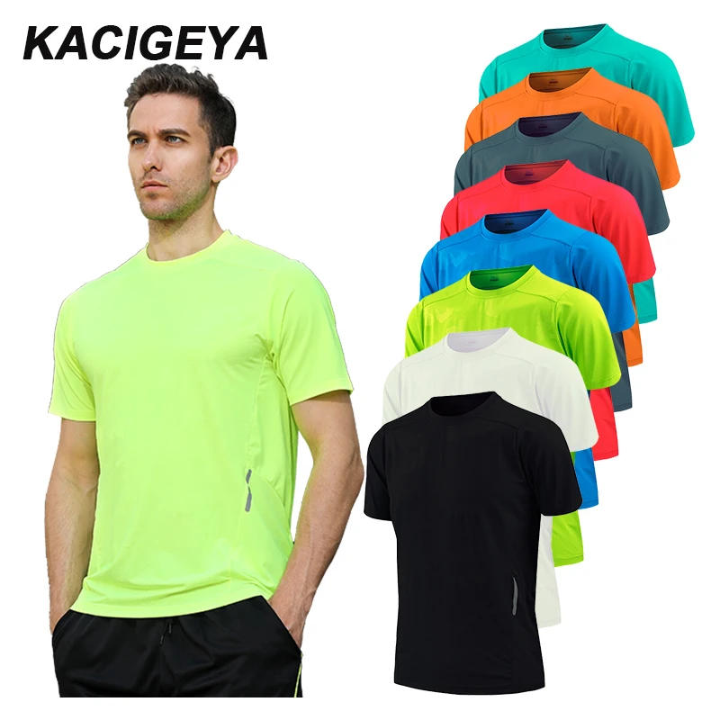 

Quick Dry Gym Shirt Men Summer Womens Sportswear Running Tshirts Sport Female Tops Jogging Tops Loose Training Short Sleeves