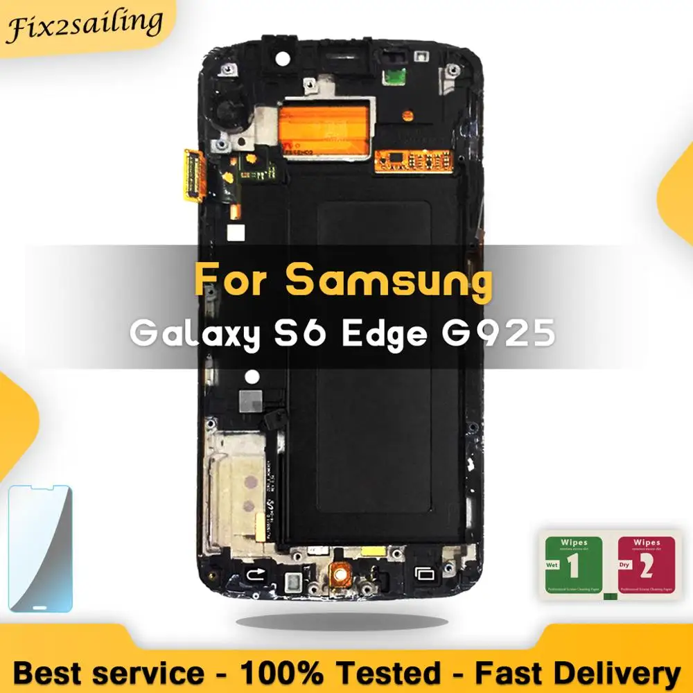 Супер Amoled для Samsung Galaxy S6 Edge G925 G925F G925A ЖК дисплей с рамкой сенсорный экран