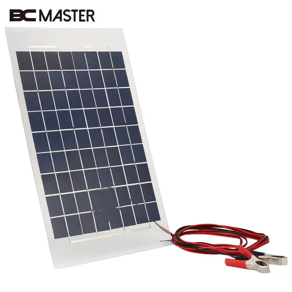 BCMaster 12 В 10 Вт солнечная панель поликристаллические элементы DIY солнечный модуль эпоксидная смола с блочным диодом 2 Крокодил Зажимы 4 м кабель outd